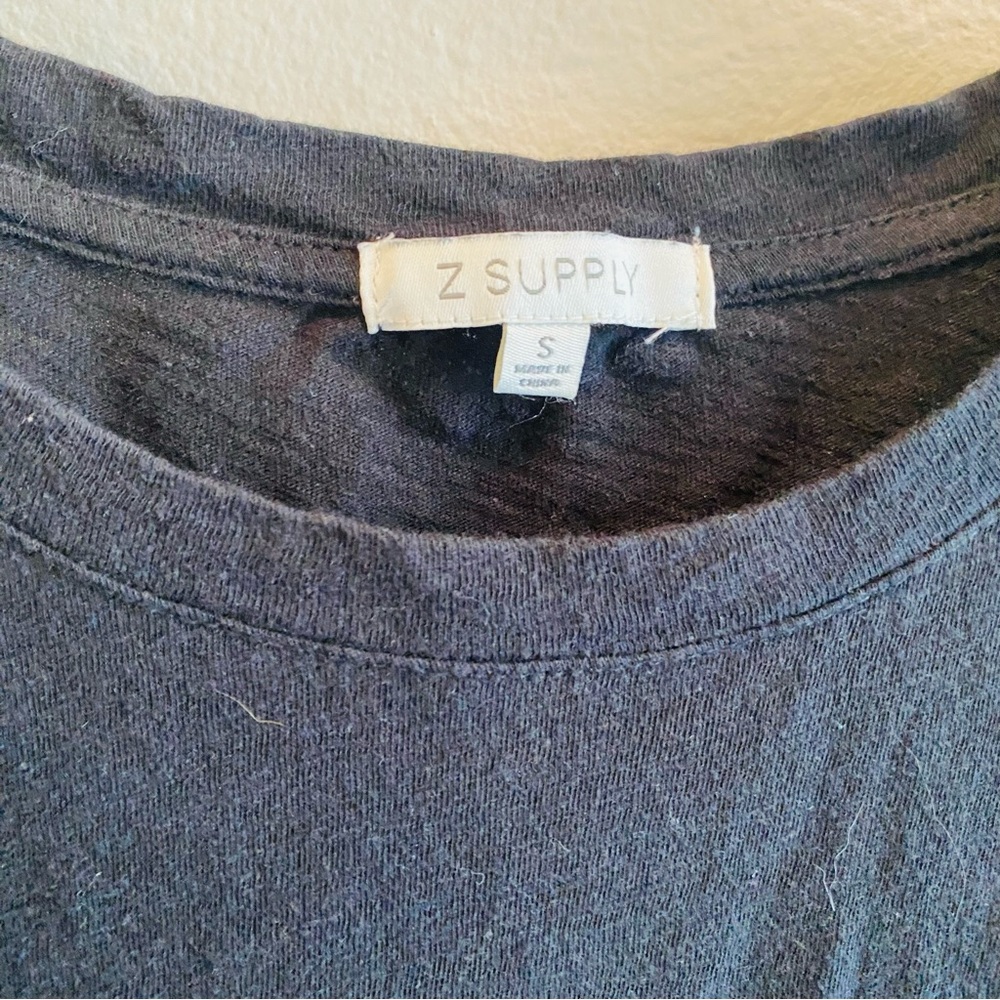 Z SUPPLY Black 100% Cotton Slub Tee Shirt Dress - Picture 4 of 5